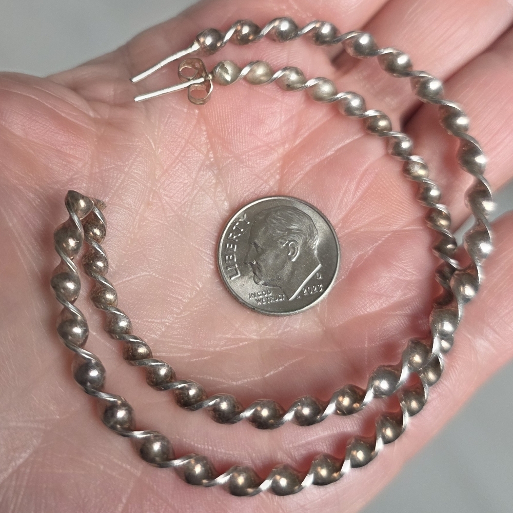 Large Solid Sterling Silver Tested 925 2 3/8 Inch… - image 1